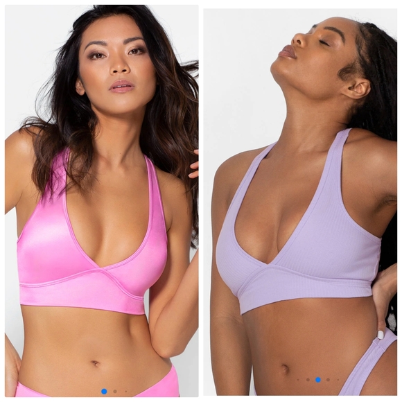 smart & sexy Other - 2 New Bralettes Smart & Sexy, S, Cotton & Satin Racerback, pads, stretch, plunge